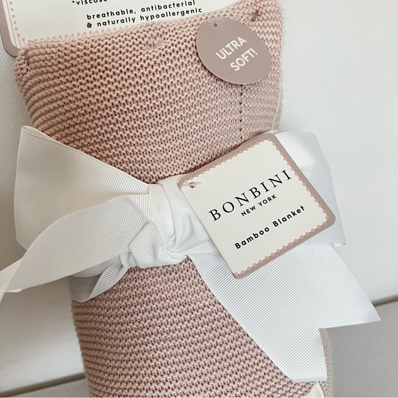 Bonbini Bamboo Blanket Soft Blush Pink Breathable Antibacterial Hypoallergenic - Picture 8 of 9